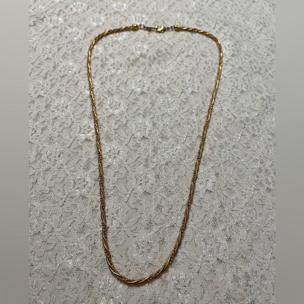 Napier/vintage gold,  2 strand twisted with small gold balls, necklace 24”